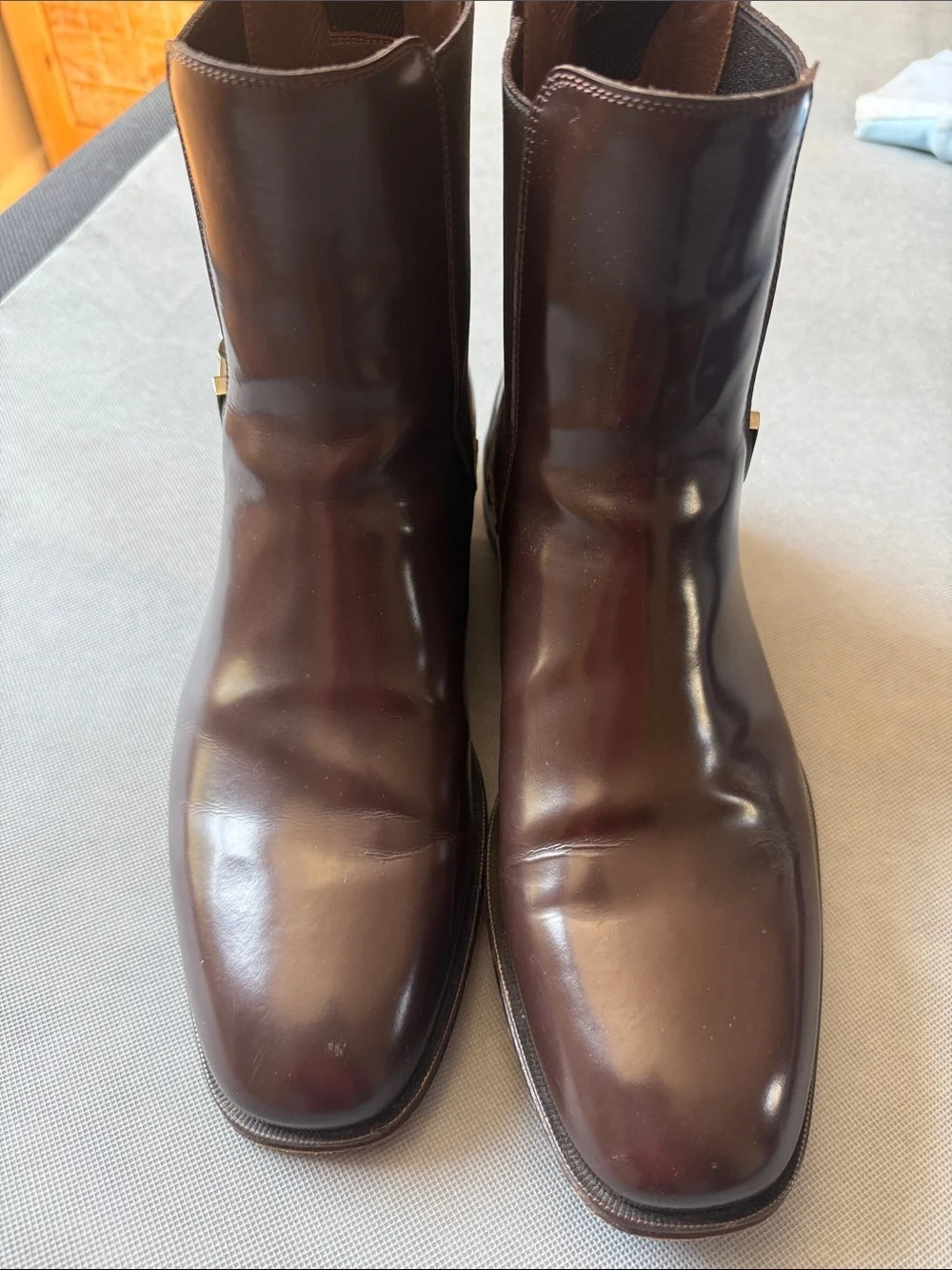 Men's Ferragamo Isidoro Chelsea Dress Boots in Dark Brown Leather